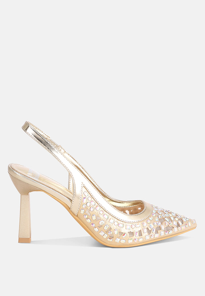 orvana diamante embellished slingback sandals#color_gold-metalic