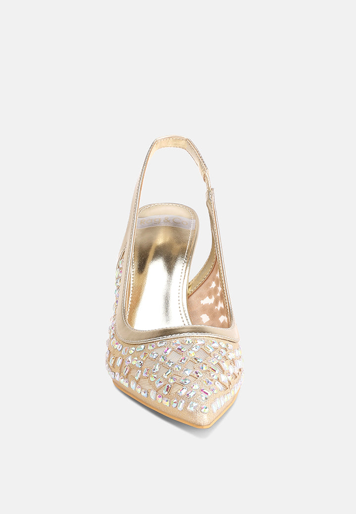 orvana diamante embellished slingback sandals#color_gold-metalic
