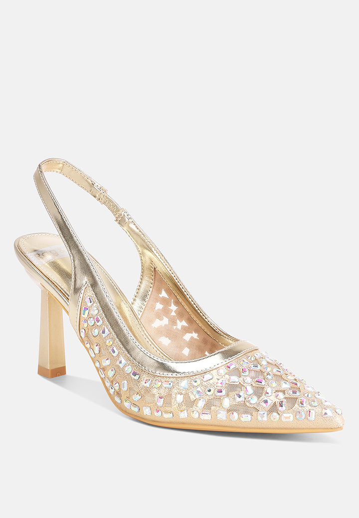 orvana diamante embellished slingback sandals#color_gold-metalic