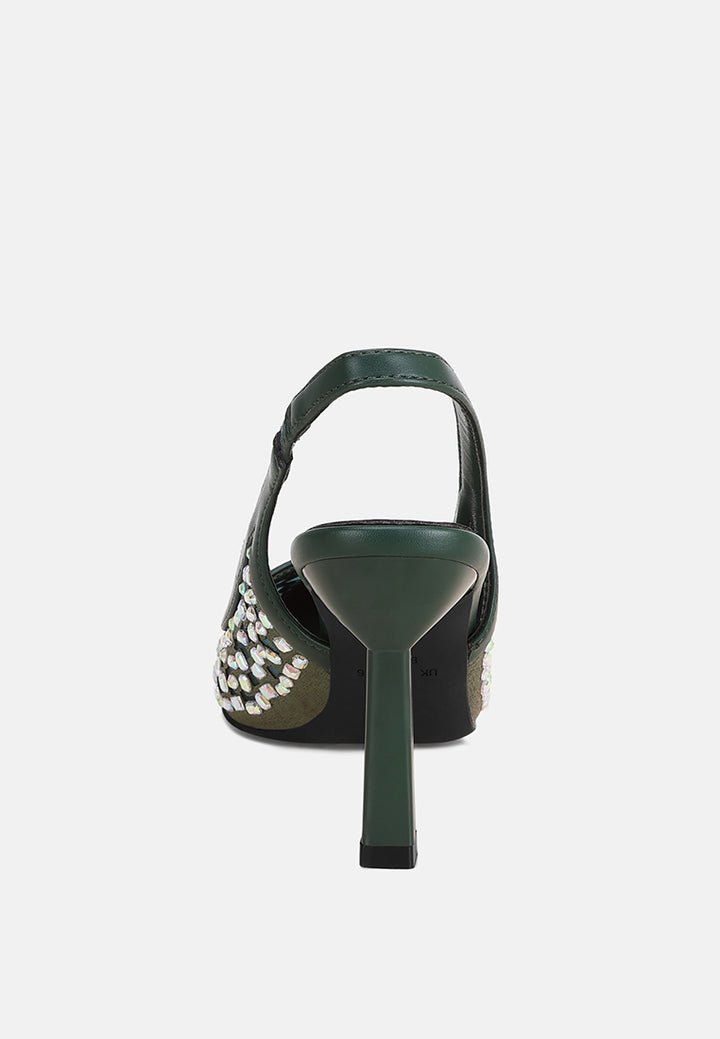 orvana diamante embellished slingback sandals#color_green-smooth