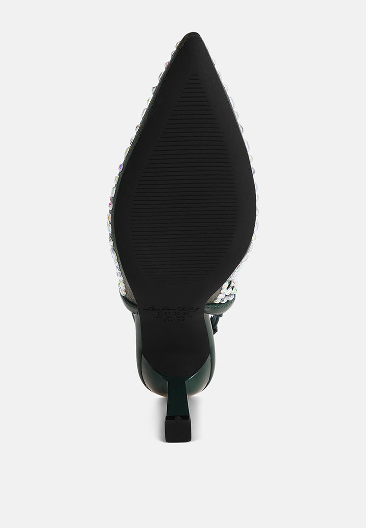 orvana diamante embellished slingback sandals#color_green-smooth