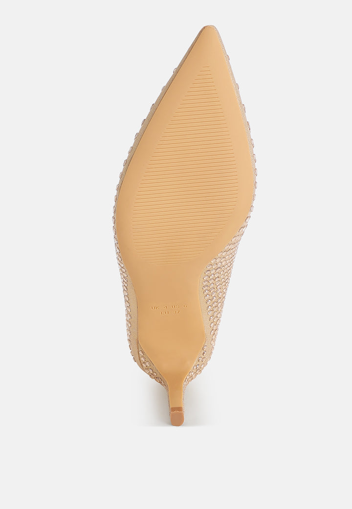 pitchers pointed toe stiletto heels#color_gold-suede