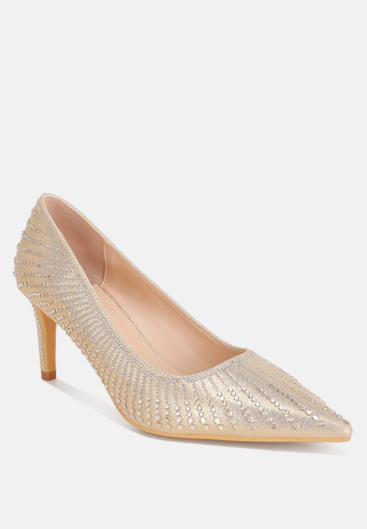 pitchers pointed toe stiletto heels#color_gold-suede