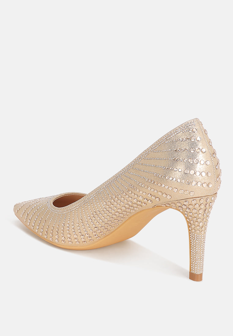 pitchers pointed toe stiletto heels#color_gold-suede