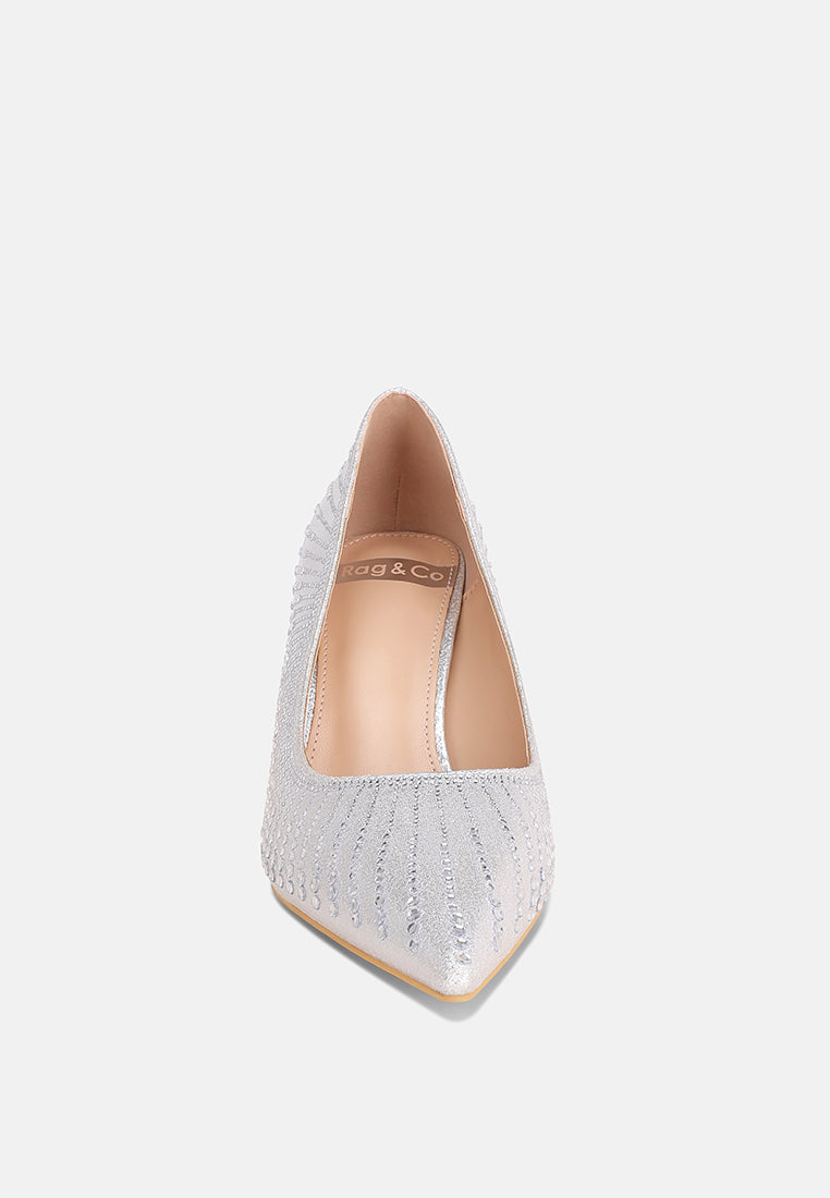 pitchers pointed toe stiletto heels#color_silver-suede