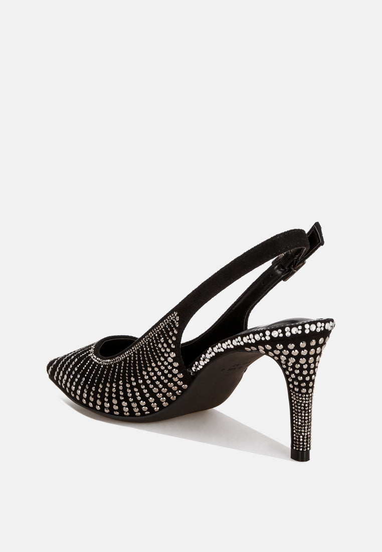 odessa slingback rhinestone embellished heels#color_black-suede