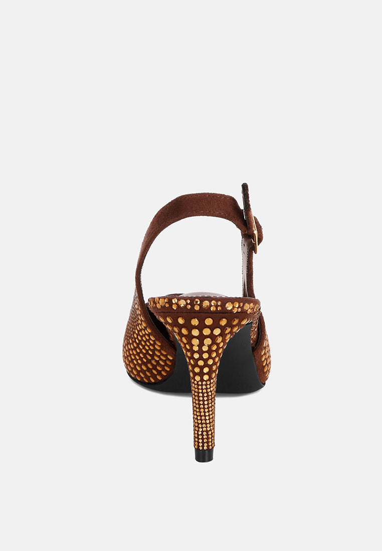 odessa slingback rhinestone embellished heels#color_brown-suede