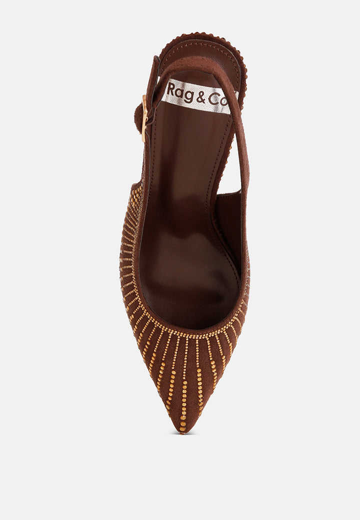 odessa slingback rhinestone embellished heels#color_brown-suede