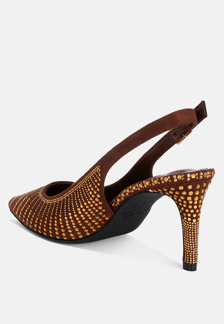 odessa slingback rhinestone embellished heels#color_brown-suede
