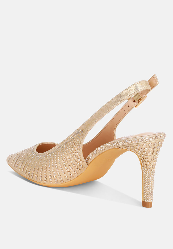 odessa rhinestone embellished pointed toe heels#color_gold-suede