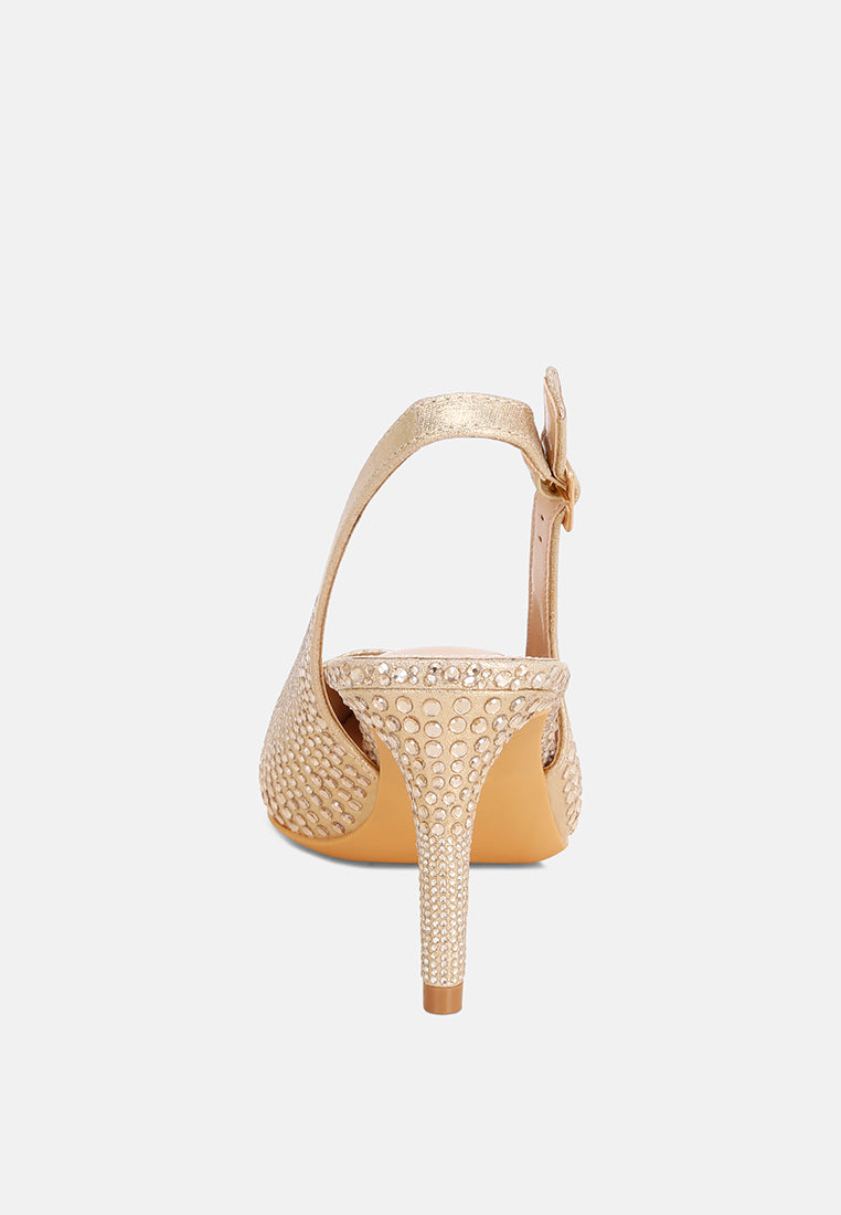 odessa rhinestone embellished pointed toe heels#color_gold-suede