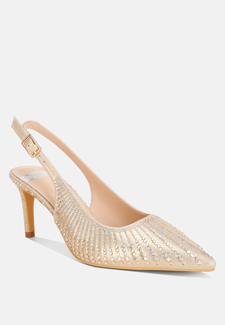 odessa rhinestone embellished pointed toe heels#color_gold-suede