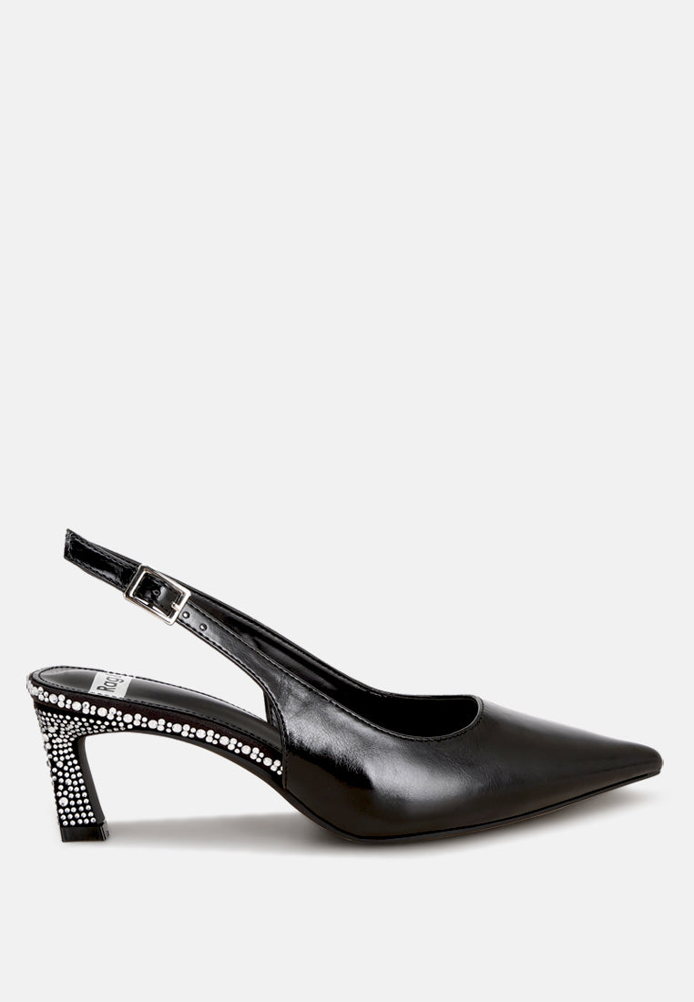 ondrila slingback embellished heels#color_black-smooth