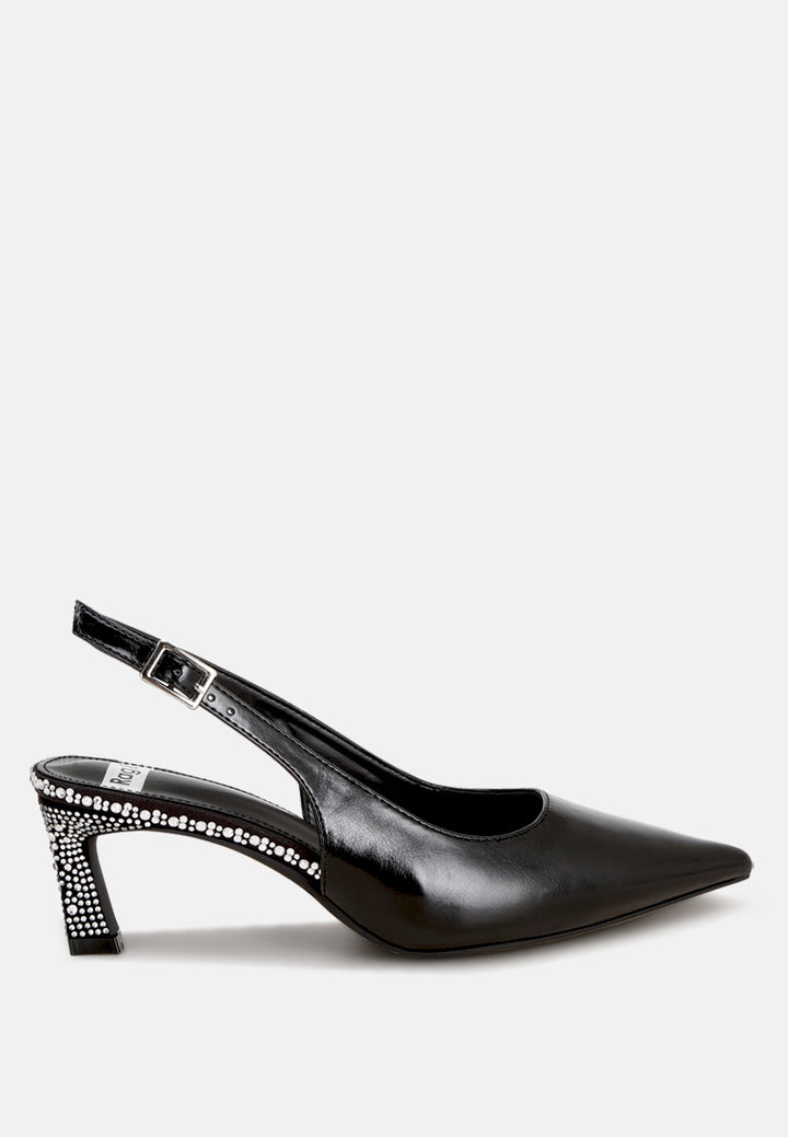 ondrila slingback embellished heels#color_black-smooth