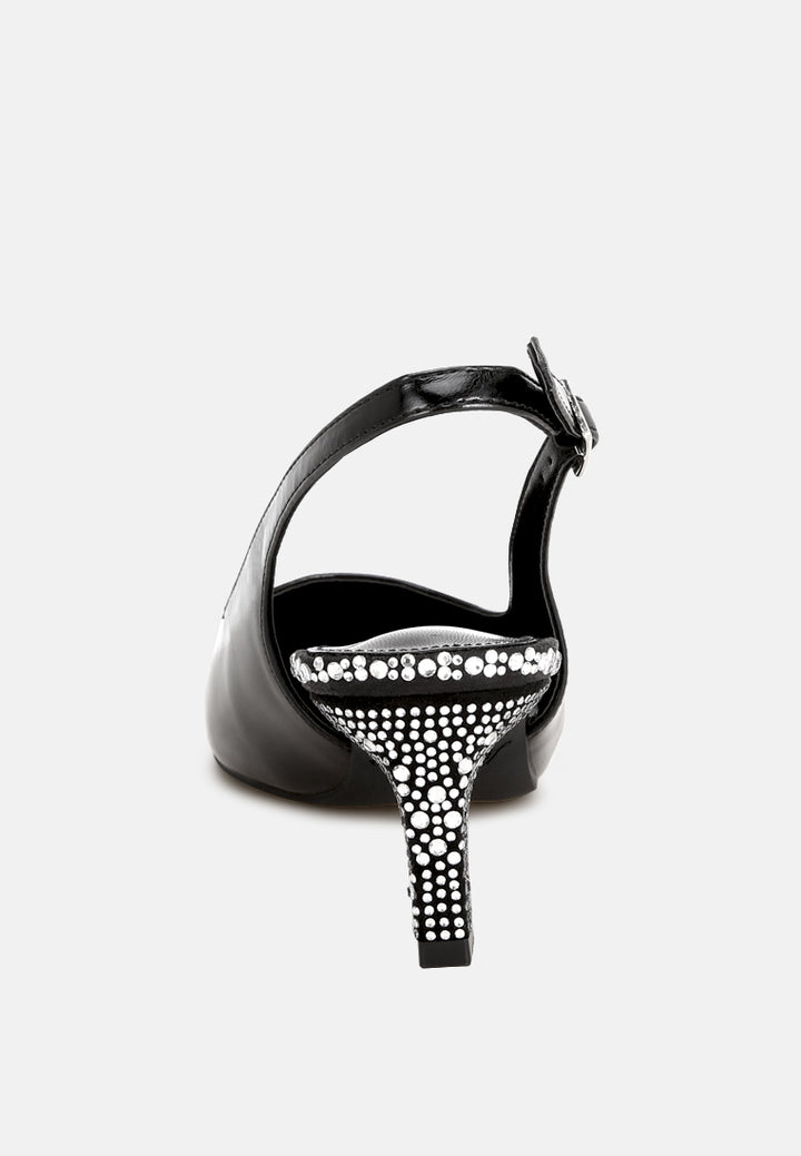 ondrila slingback embellished heels#color_black-smooth