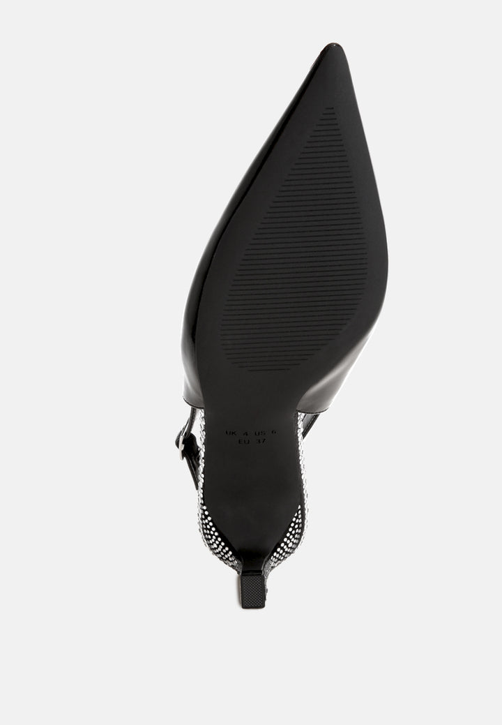 ondrila slingback embellished heels#color_black-smooth