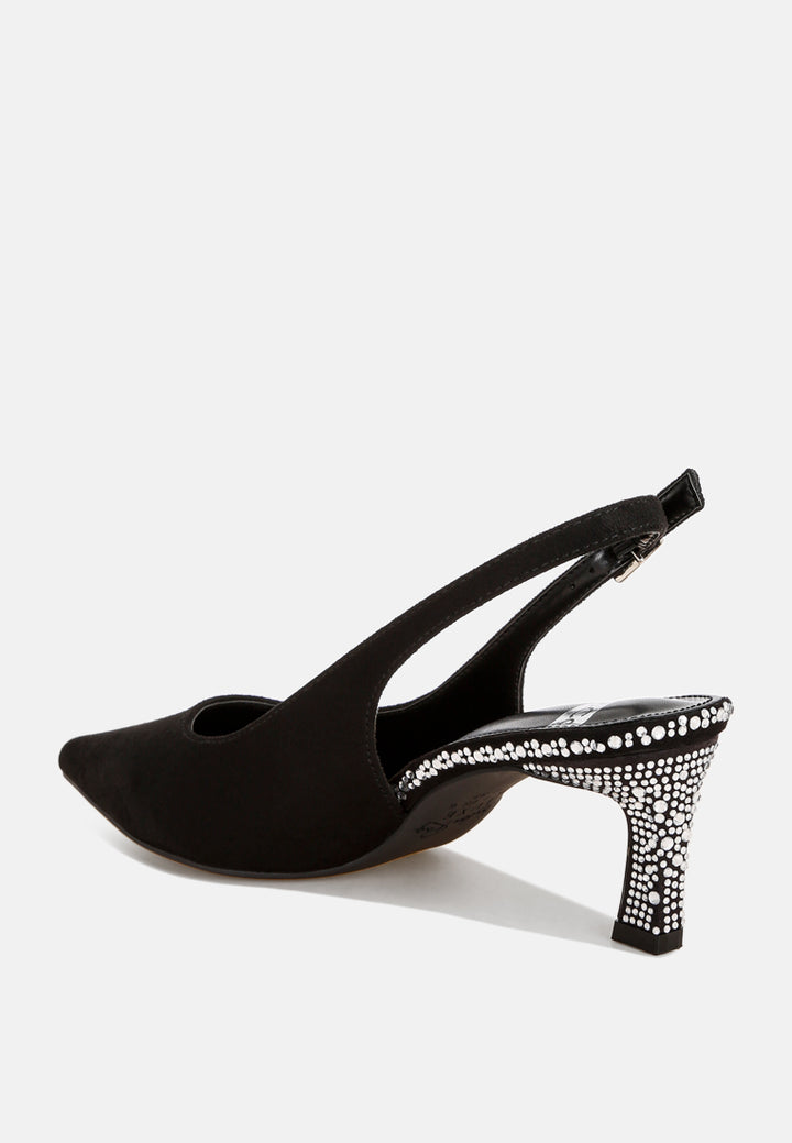 ondrila rhinestones embellished heels#color_black-suede