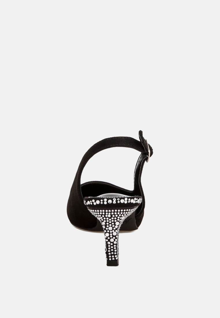 ondrila rhinestones embellished heels#color_black-suede
