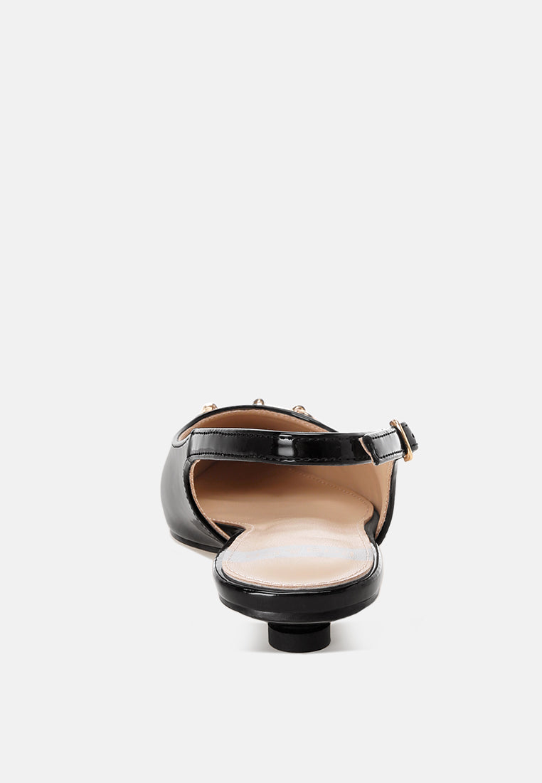 classic horsebit detail slingback heels by ruw#color_black-patent
