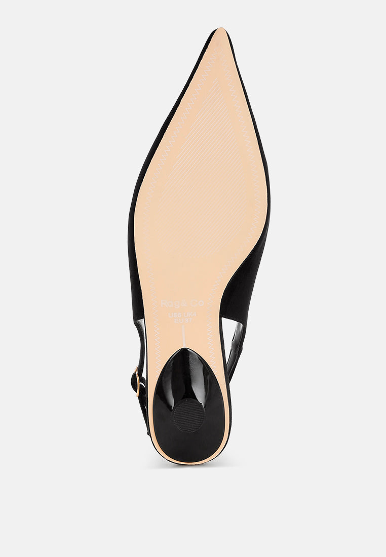 classic horsebit detail slingback heels by ruw#color_black-suede