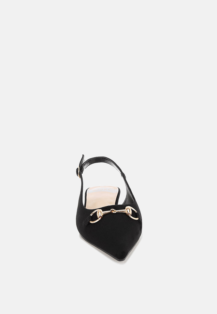 classic horsebit detail slingback heels by ruw#color_black-suede