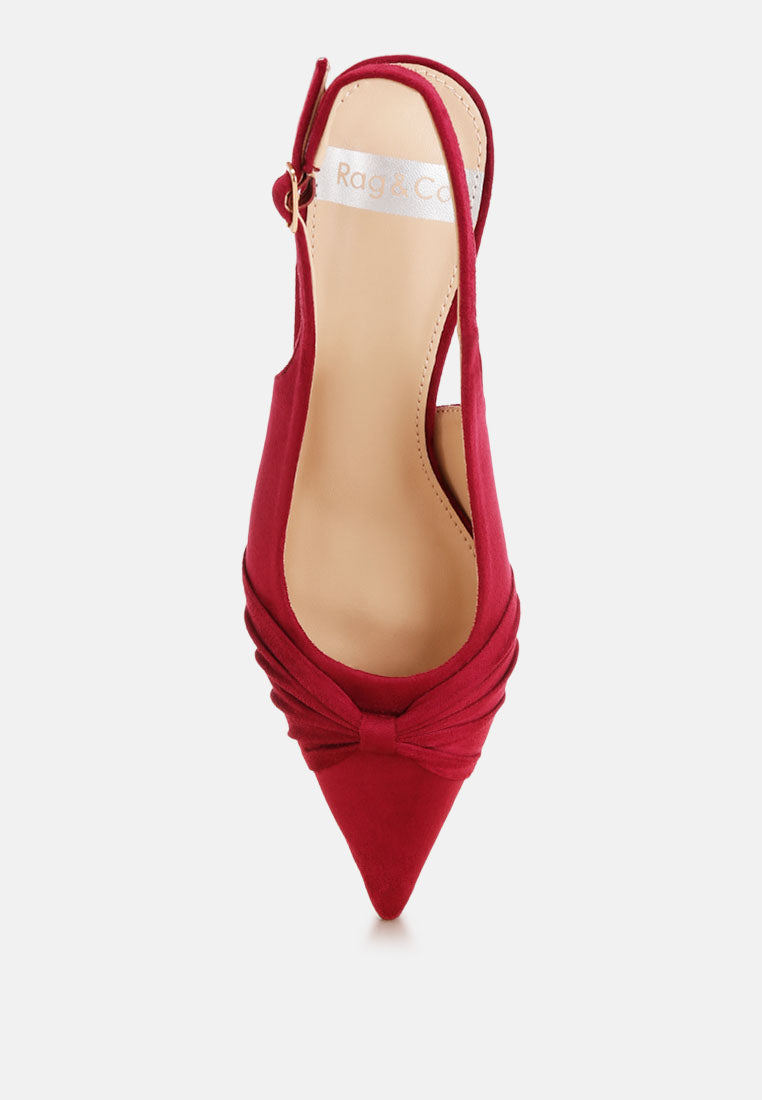 ruched pointed toe slingback heels by ruw#color_burgundy-suede