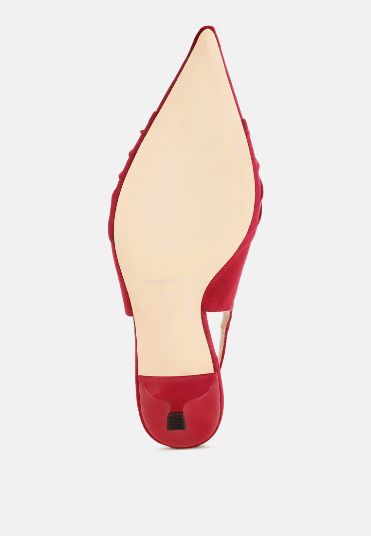 ruched pointed toe slingback heels by ruw#color_burgundy-suede