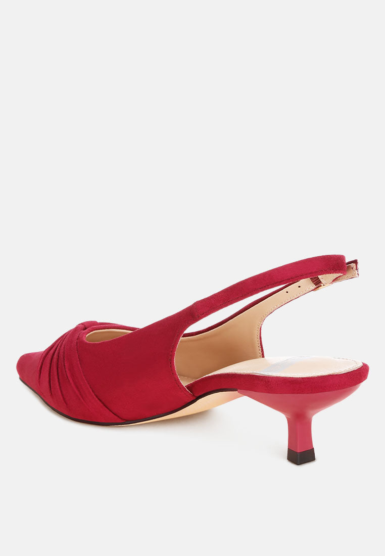 ruched pointed toe slingback heels by ruw#color_burgundy-suede