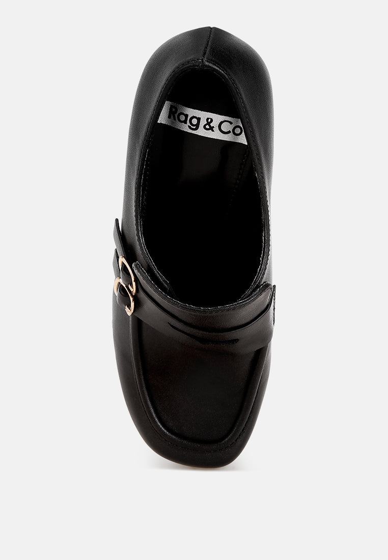 block heel platform loafers#color_black