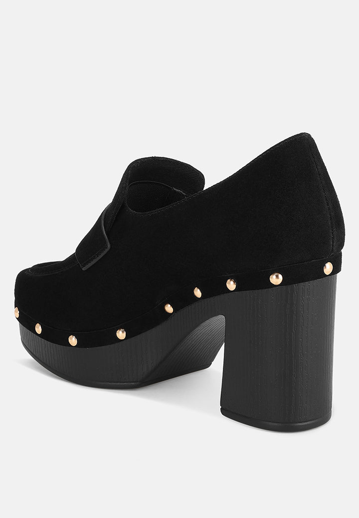 square toe loafer platform heels#color_black