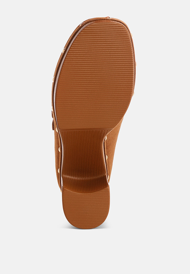 square toe loafer platform heels#color_brown