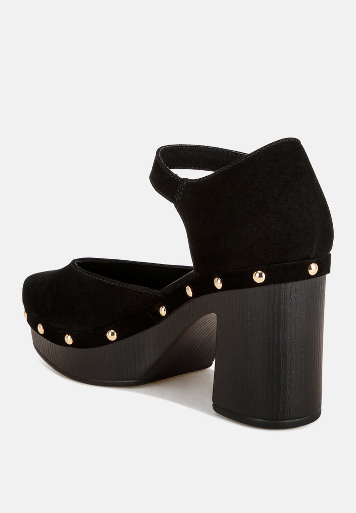 pin buckle ankle strap heels#color_black