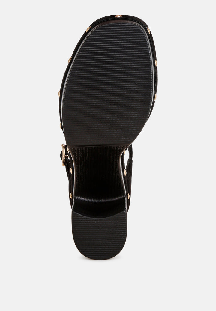 pin buckle ankle strap heels#color_black