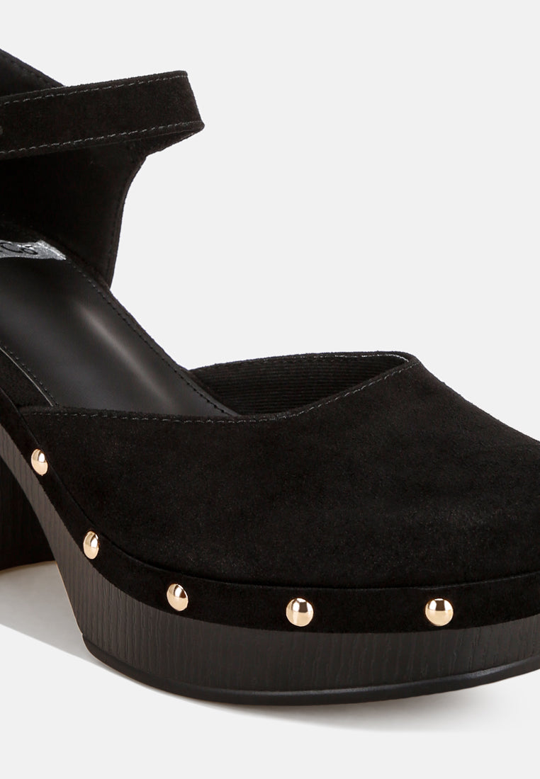 pin buckle ankle strap heels#color_black