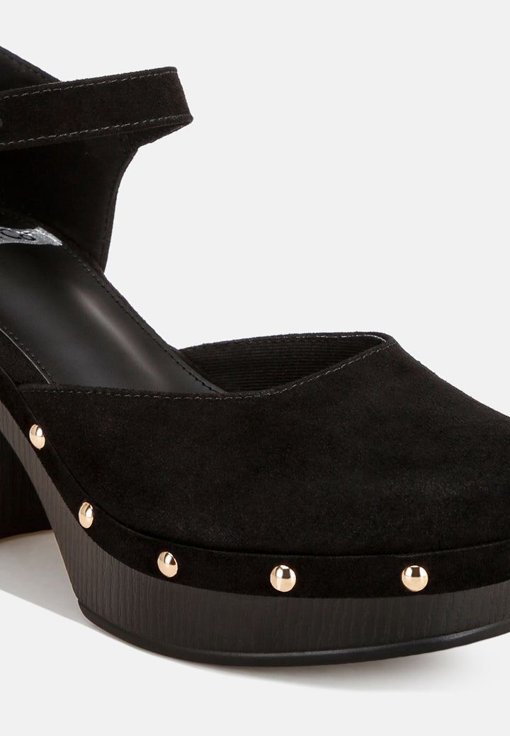 pin buckle ankle strap heels#color_black