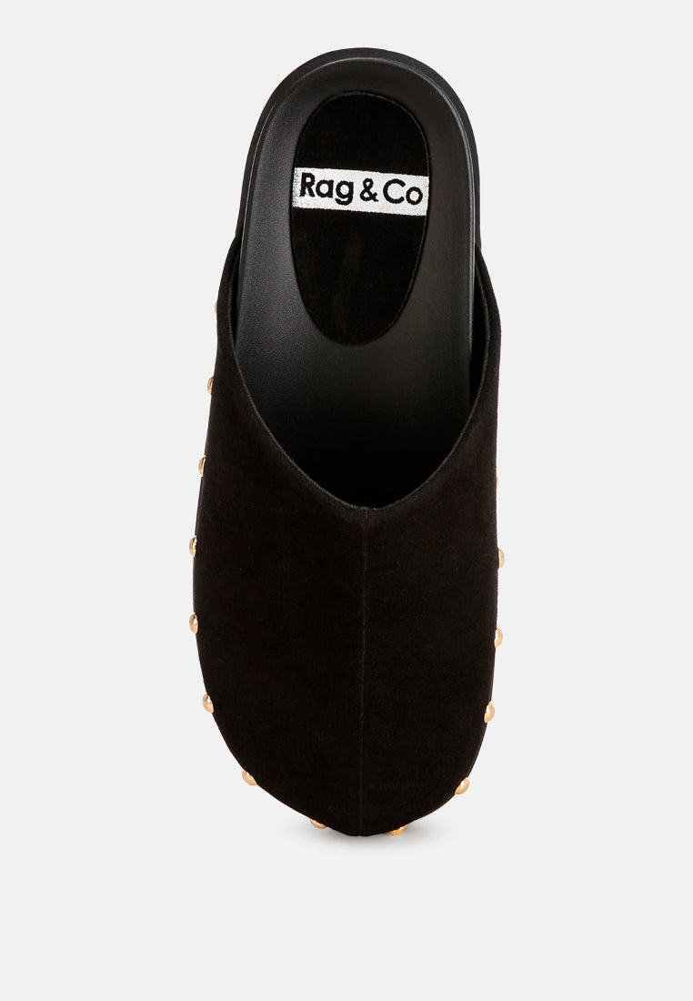 stud embellished slip ons#color_black