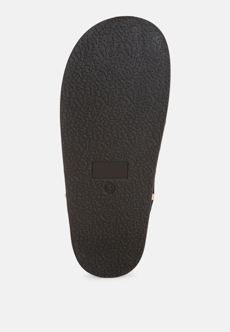 stud embellished slip ons#color_black