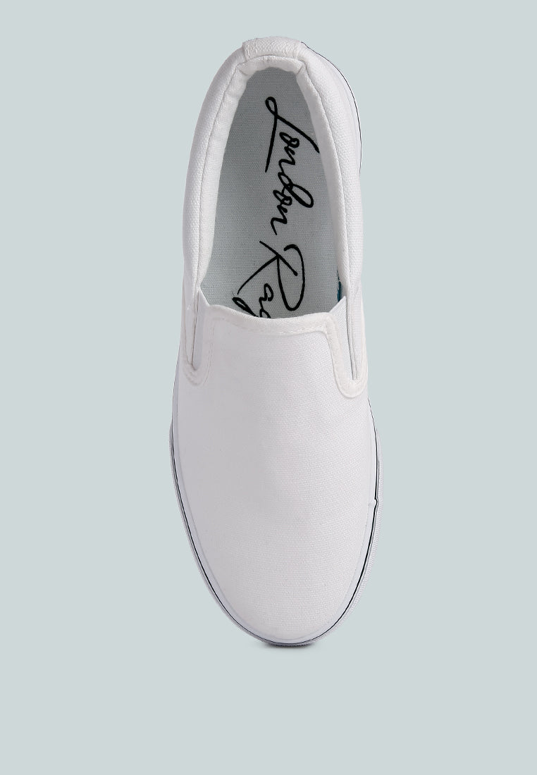 riddler white slip on canvas sneakers#color_white