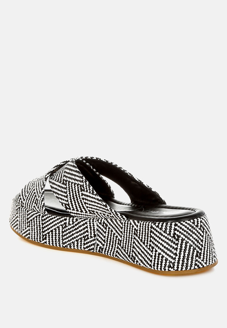 raffia flatform slip ons by ruw#color_black-white