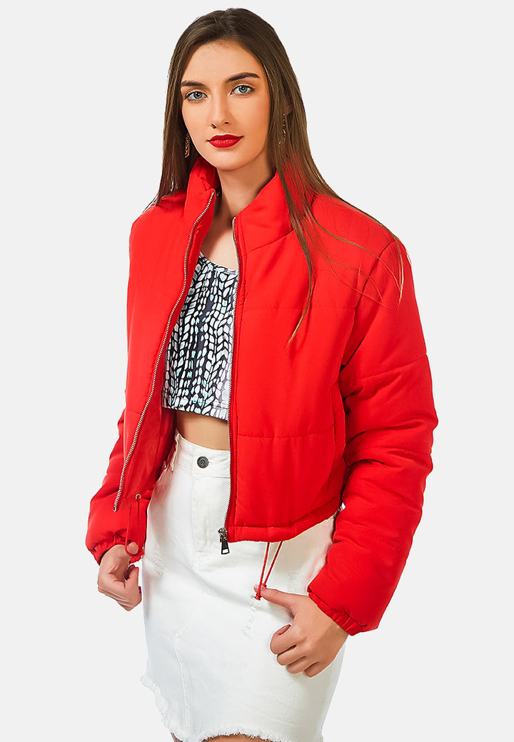 cropped puffer jacket#color_red