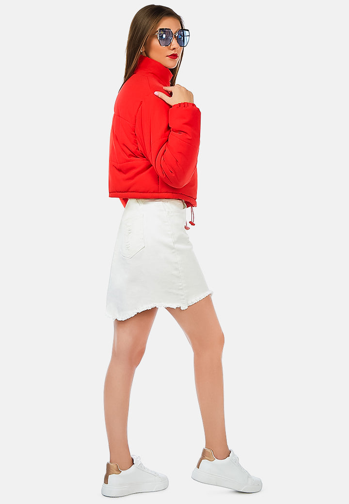 cropped puffer jacket#color_red