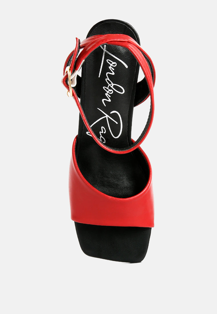 red mid heel ankle strap sandals#color_red