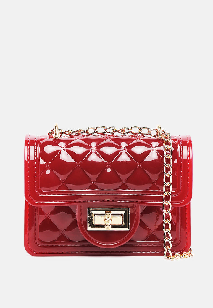quilted sling bag#color_red