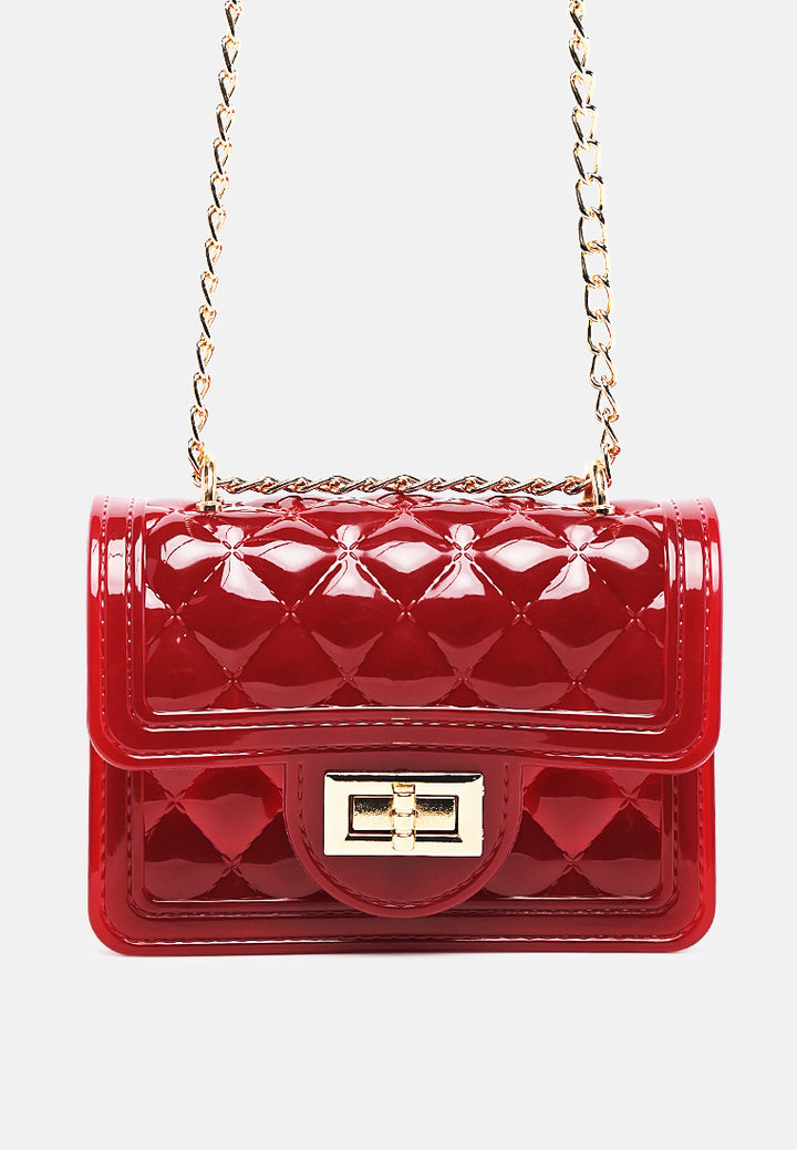 quilted sling bag#color_red