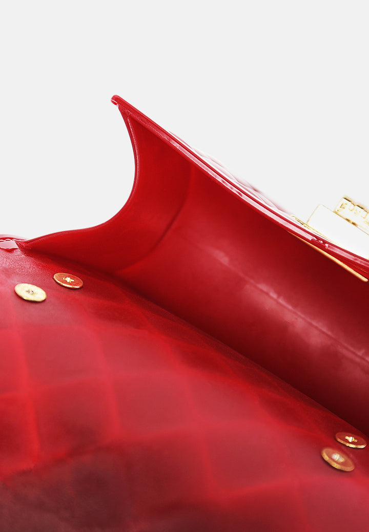 quilted sling bag#color_red