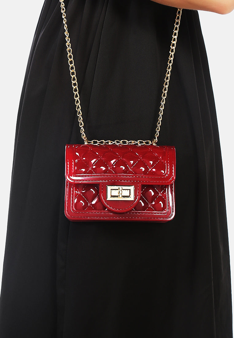 quilted sling bag#color_red