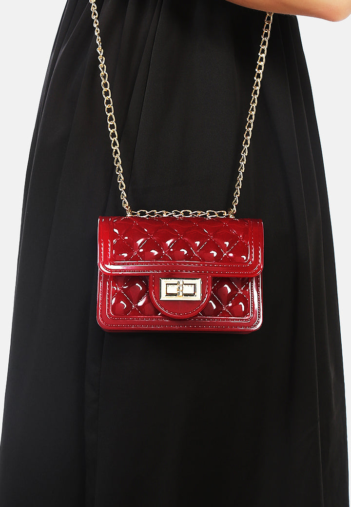 quilted sling bag#color_red