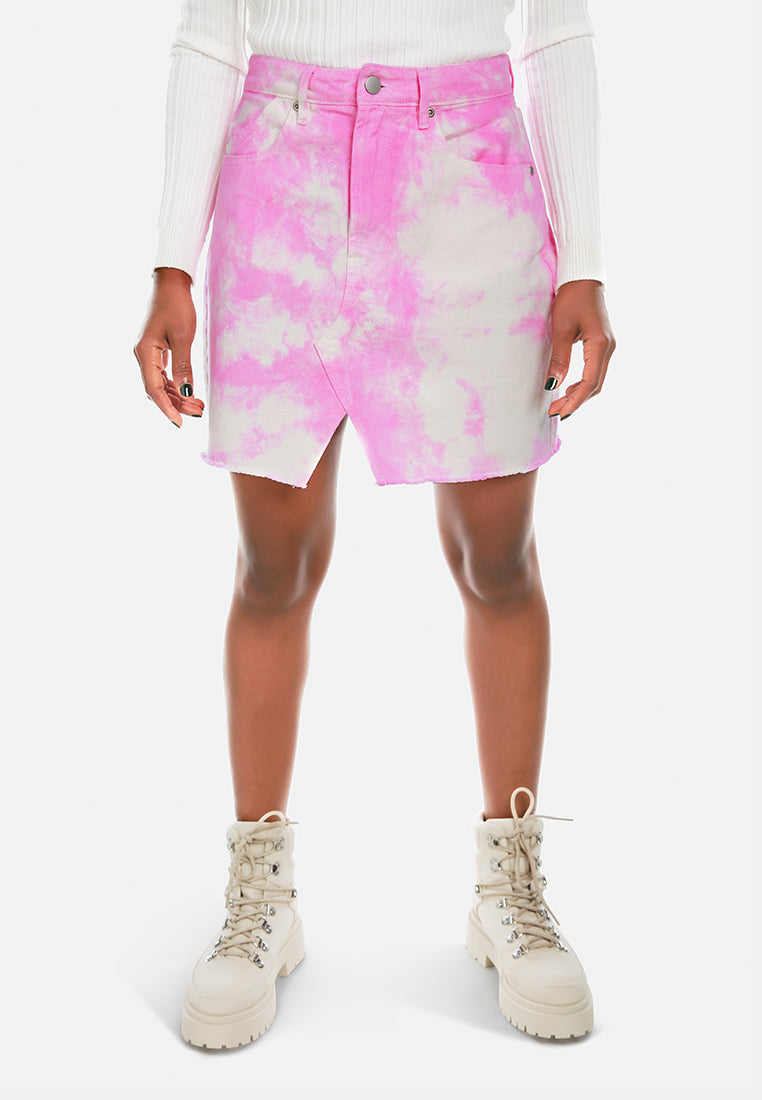 refreshing tie-dye skirt#color_pink