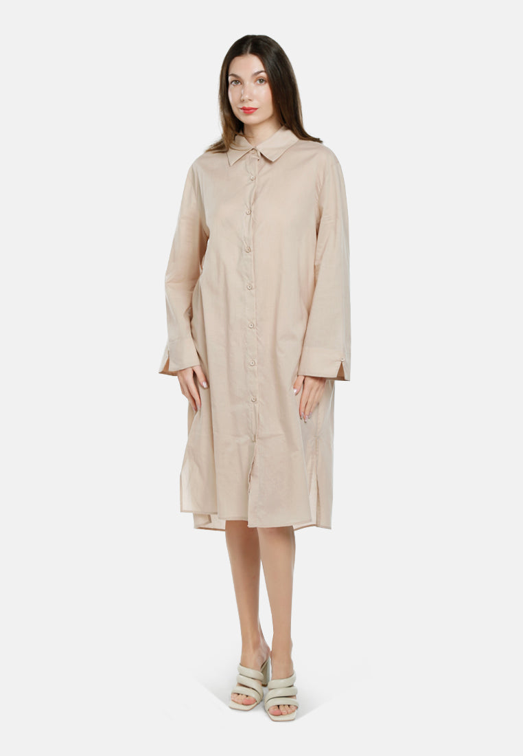 oversized shirt dress by ruw#color_khaki