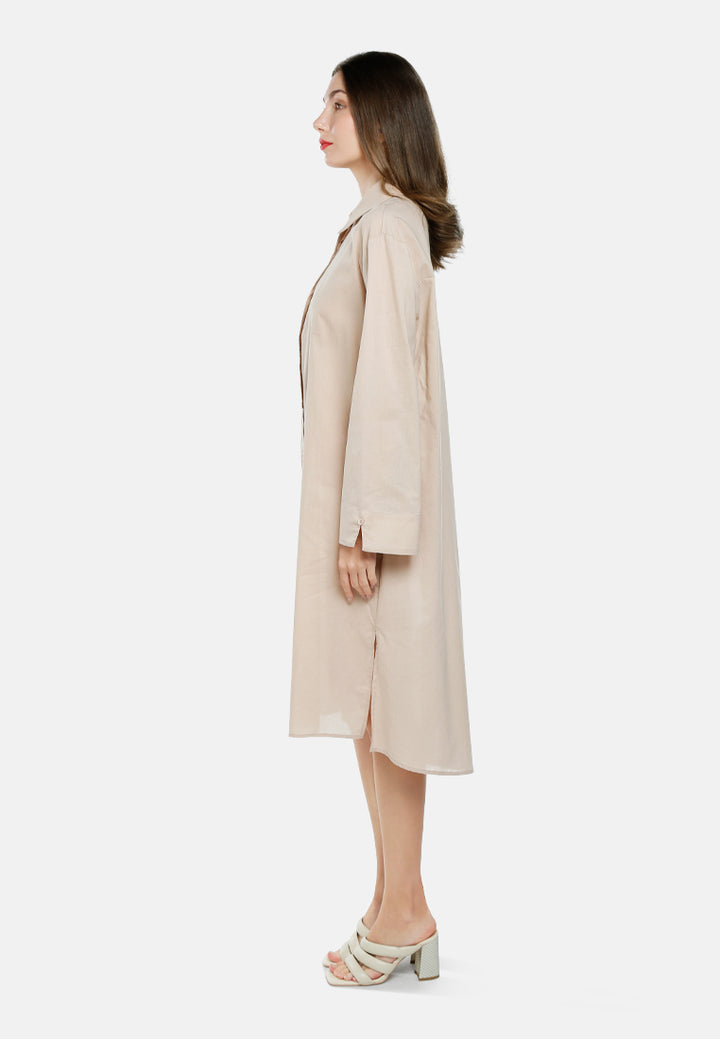 oversized shirt dress by ruw#color_khaki